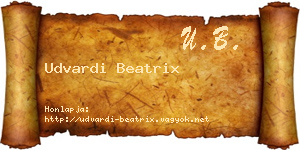 Udvardi Beatrix névjegykártya