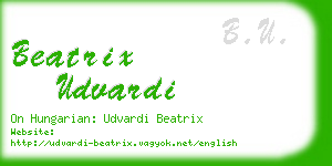 beatrix udvardi business card